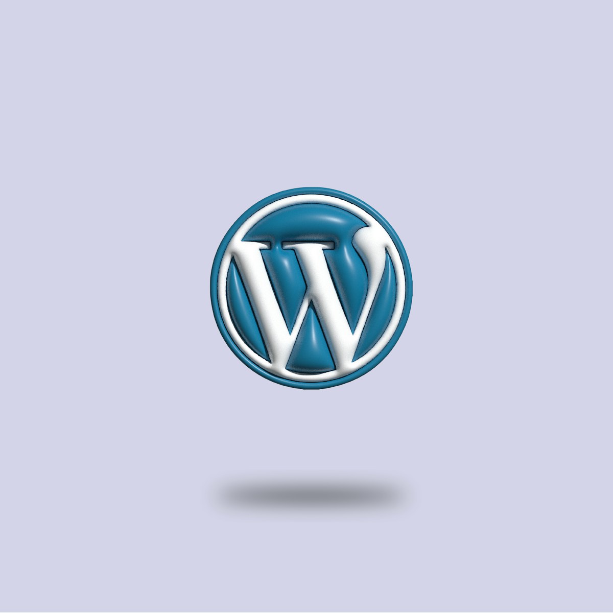 a blue and white wordpress logo